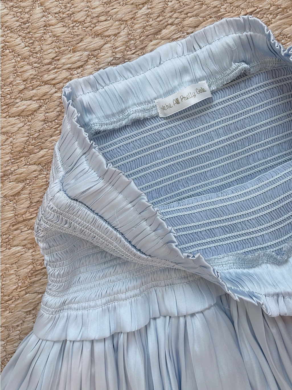 Mixology We’re All Pretty Girls Skirt In Size Small Satin Ruffle Smocked Mini — image 4 of 5